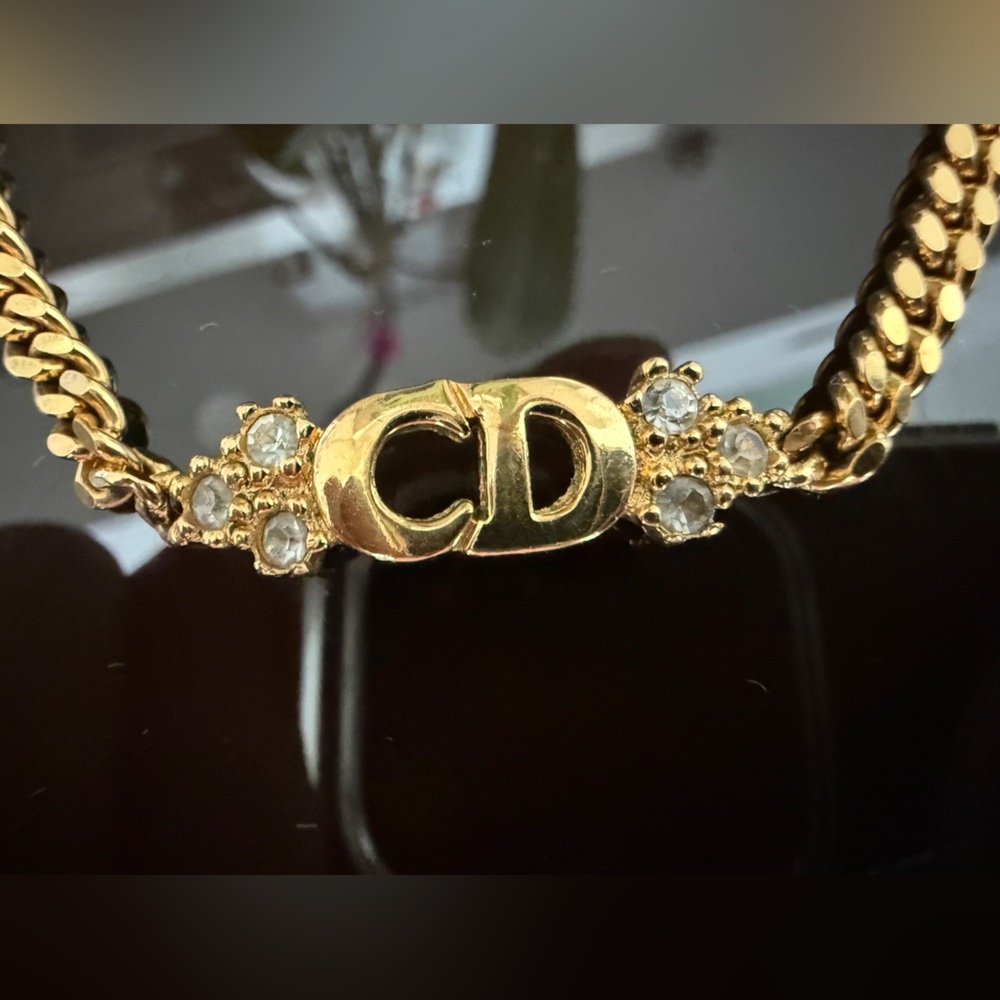 LOT 2091 18K gold plated Christian Dior vintage bracelet for SMALL wrist - Picture 3 of 8
